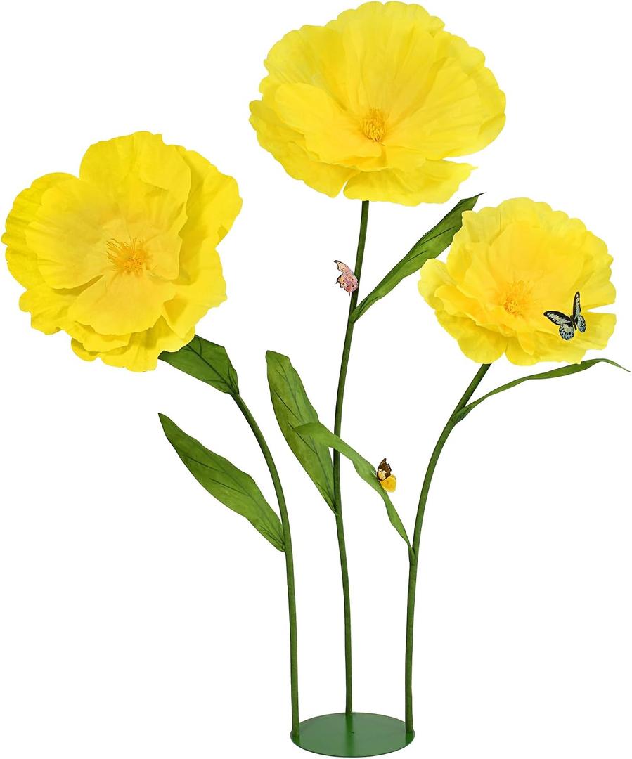 5.8 Ft Giant Artificial Flowers with Stand, Large Paper Flower