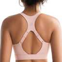 RUNNING GIRL Adjustable Straps High Impact Sports Bra for Women,High Support Workout Sports Bras with Sewn in Pads (Pink, XL)