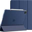 JETech Case for iPad Pro 12.9-Inch (6th/5th Generation, 2022/2021 Model), Slim Stand Hard Back Shell Smart Cover with Auto Wake/Sleep (Navy)