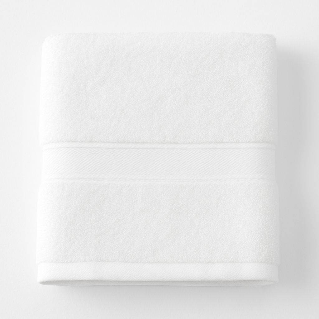 White Bath Towel 40x22 Inch Poolside Towels, Cotton Towel for Bathroom, Hotel, Gym, Pool, Spa