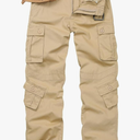 TRGPSG Men's Wild Cargo Pants, Camo Pants Cotton Casual Work Hiking Pants with 8 Pockets, 30