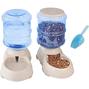 Pet Feeding Solution Automatic Cat & Dog Cafe Feeder and Water Dispenser in Set with Food Scoop - Ito Rocky 6-Meal Automatic Food Dispenser for Small/Middle Puppy and Kitten