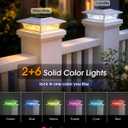 APONUO Solar Post Cap Lights Outdoor RGB Color Changing with Remote, Fits 4x4 5x5 Vinyl & 4x4 6x6 Wood Posts, IP65 Waterproof Fence Post Solar Lights for Deck Patio Yard (16 Pack White)
