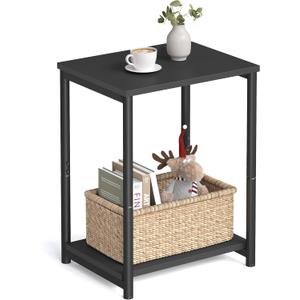 VASAGLE Side Table, Small End Table, Nightstand for Living Room, Bedroom, Office, Bathroom, Black ULET271B16