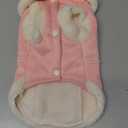 SMALLLEE_LUCKY_STORE Fleece Dog Coat for Small Dog Girls, Pet Harness Jacket with Bow and D-Ring, Soft Vest Fall Winter Clothes with Fuzzy Collar Chihuahua Yorkie Cat Apparel, Pink, M