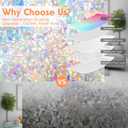 Hilarious Rainbow Window Privacy Film Glass Door Privacy Film Static Cling Tint Frosted 3D Decorative Window Film Sticker Privacy Decals Non-Adhesive Removable Stained Glass Film(23.6'' x 78.7'')