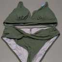 Yonique Women Two Piece Bathing Suits Push Up Bikini Set Halter Swimsuit Vintage Swimwear, Size Medium