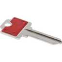 2 Hillman Color-Plus uncut key blanks in blue (model 67) and red (model 89)