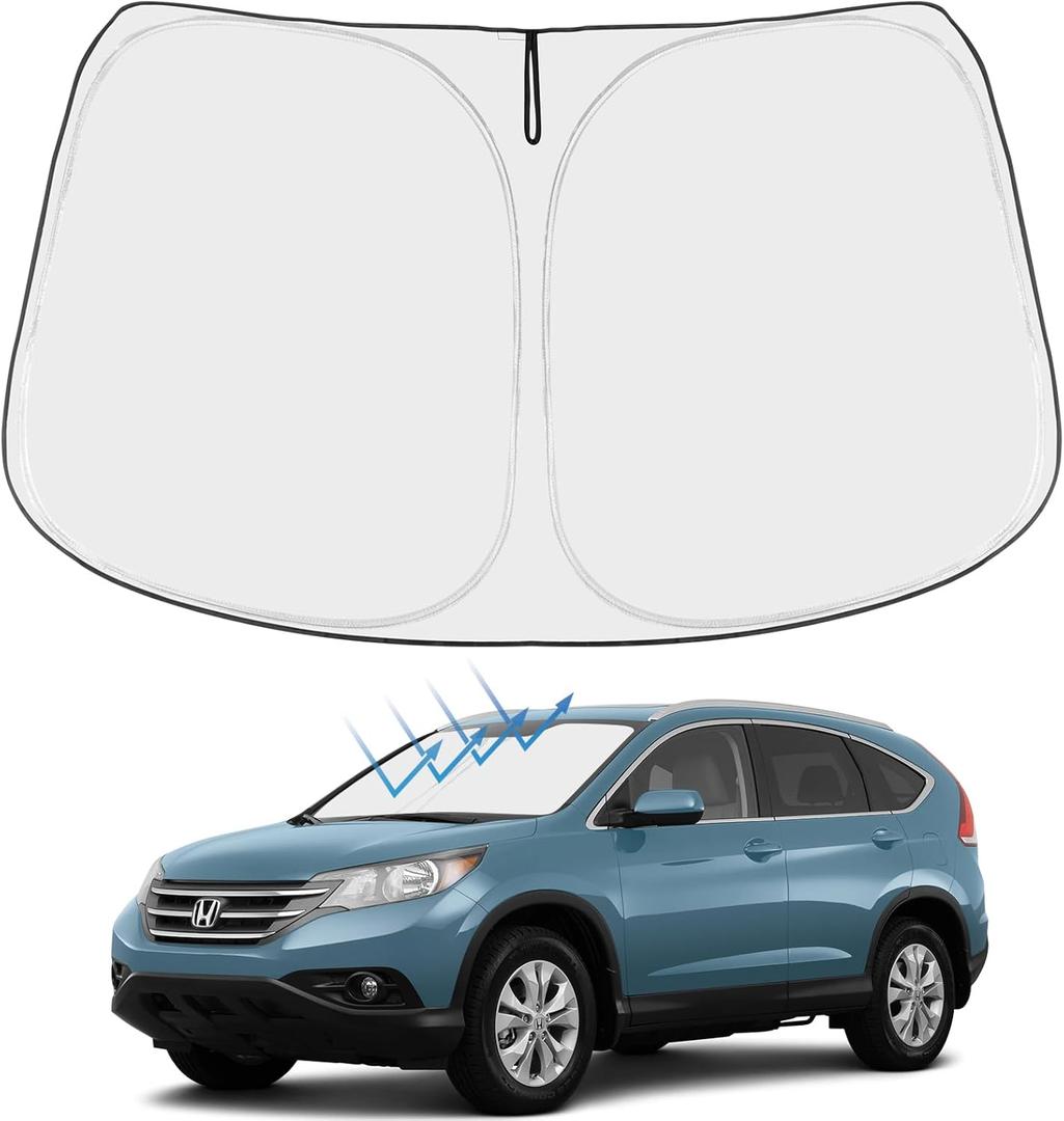Proadsy 2025 Upgrade Windshield Sun Shade Custom Fit 2012-2016 Honda CRV 4-Layer Foldable Front Sunshade Protector Sun Visor Blocks UV Rays Keep Car Cooler Accessories