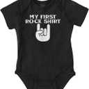 Brisco Brands My First Rock Outfit Baby Romper Boys or Girls (18 Months, Black)