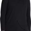 Motherhood Maternity Women's Long Sleeve Scoop Neck Tulip Nursing Tee Shirt for Breastfeeding with Easy Access (X-Large, Jet Black)