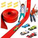 Flexible Race Track, Car Ramp Toy, 12.8 Ft Flexible Car Ramp System with 4 F1 Racing Cars, Ready-to-Play Indoor/Outdoor Racing Kit, Ultimate Birthday, for Kids Ages 6+