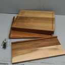 EDGE LINE Magnetic Knife Block Holder With Large 14 x 12 Inch Cutting Board, Premium Acacia Hard Wood Magnetic Knife Holder Rack for Kitchen Counter, 1.5 Inch Thick Butcher Block Cutting Board