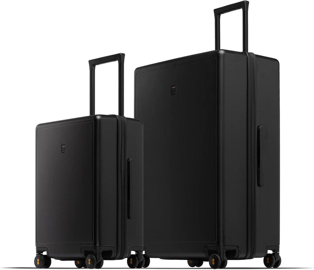 LEVEL8 Elegance Matte Luggage Set, 20 Inch Carry-on Luggage, 28 Large Suitcase Lightweight Hardside Suitcases with Wheels,Tsa Lock,2-Piece Set(20/28), Black