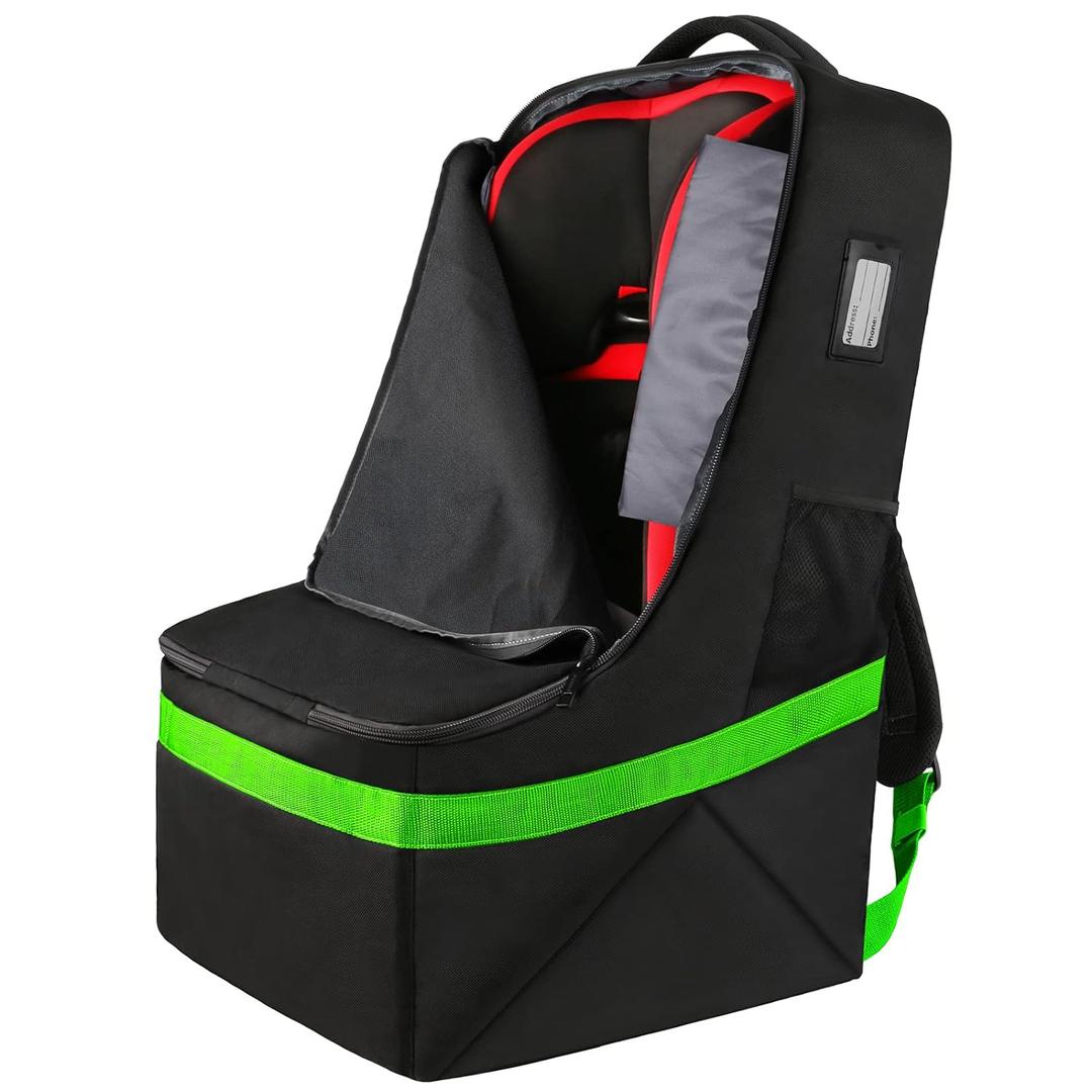 YOREPEK Car Seat Travel Bag, Padded Car Seats Backpack for Air Travel, Heavy Duty Car seat Travel Bag for Airplane, Airport Gate Check Bag (Green)