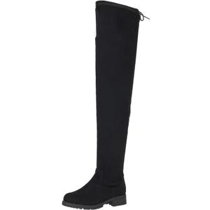 Women's Over The Knee Thigh High Chunky Low Flat Heel Boots Long Stretch Zipper Sexy Fall Fashion Boots Black Red Purple US5-11 (7)