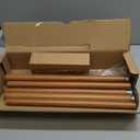 Wood Curtain Rods for Windows 48 to 84 Inches 1" Diameter Boho Decorative Heavy Duty Long Window Curtain Rod Adjustable with Handmade Wood Grain Design for Living Room Bedroom Kitchen