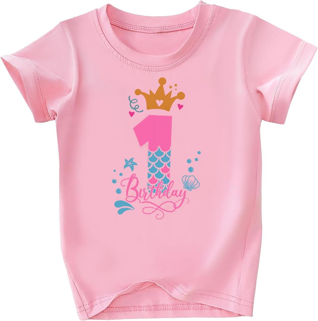 Toddler Girls First Birthday Shirts for Girls One Years Old Outfit for Party Tshirt (2T, Queen)