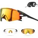 KAPVOE K410 Cycling Glasses, Photochromic Sports Sunglasses for Men and Women, UV400 TR90 Frame, Adjustable Temples, Includes Bike Bag, Mountain Bike Glasses for Outdoor Riding