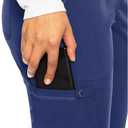 Med Couture Scrub Pants For Women Cargo Jogger Bottoms with 5 Pockets, Lightweight, Ultra Soft, 2-Way Stretch Fabric (Blue, S)
