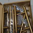 goldenwarm 10 Pack Gold Cabinet Handles Brushed Brass Drawer Pulls Gold Cabinet Pulls 3 inch - Kitchen Door Handles and Knobs Bathroom Bedroom Furniture Knobs Stainless Steel (3in Hole Centers)