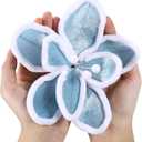 Norme 12 Pcs Pastel Christmas Decor Candyland Christmas Poinsettia Tree Decorations Velvet Candy Artificial Flowers Candy Xmas Ornaments for Xmas Decor Supplies(Blue)