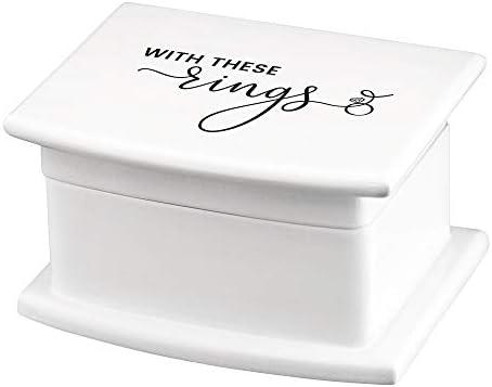 Lillian Rose White, Thee Wed Box Ring Pillow Alternative, 2.85x3.75x2.1 (RA520)