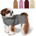 KYEESE Dog Sweaters for Small Dogs Turtleneck Dog Cable Knit Pet Sweater with Golden Thread for Cold Weather, Grey, Medium