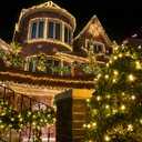 WATERGLIDE 1000 LED Christmas String Lights, 328 FT Green Wire LED Decorative Fairy Lights with Remote & 8 Modes, Waterproof for Outdoor Xmas Holiday Party Garden Wedding Home Decor, Warm White