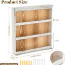 Nisorpa 3 Tier Spice Rack Wall Mount, Rustic Burnt Wood Wall Hanging Spice Rack Kitchen Spice Storage Shelf for Seasoning Jars or Condiment Bottles, 19.68 x 3.35 x 21.25 Inches