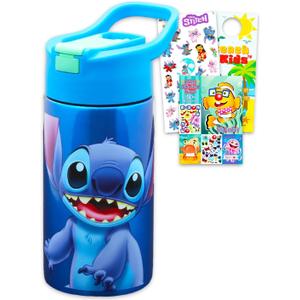 Disney Stitch Stainless Steel Water Bottle for Boys and Girls - Bundle with Reusable Water Canteen for Home, School, Plus Stickers, More | Lilo and Stitch Water Bottle