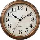 Wall Clock, Vintage Battery Operated, Retro Silent Non Ticking Decorative Clocks for Home Kitchen School Living Room