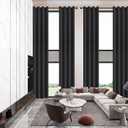 Qiseca Extra Long Curtains High Ceiling Drapes 168 inch Length 14Ft for Living Room, Tall Windows Custom Made 2 Story Blackout Curtains for High Living Room Bedroom Loft Theater 1 Panel, Black