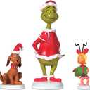 Department 56 Dr. Seuss Grinch Village Accessories Grinch, Max and Cindy Lou-Who Figurine Set, 3pc Set, Various Sizes, Multicolor