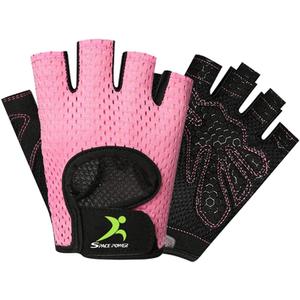 spacepower Workout Gloves - Lightweight Breathable Gym Gloves for Women & Men's Exercise (Pink)