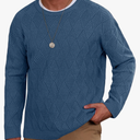 Men Cable Knit Oversized Sweater Baggy Chunky Patterned Pullover Size XL