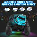 DYODYORC Remote Control Car, 2.4Ghz All Terrain Shark Monster Truck Toys, RC Truck with Music, 3 Lighting Effects, 360 Stunt Capable, 2 Batteries Ready to Run, Toy Gifts for Boys and Girls (Blue)