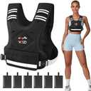 VBSD Adjustable Weighted Vest for Women Men 11-20lb Vest with 6 Ironsand Weights Body Weight Vest with Reflective Strip for Running Walking Strength Training Workouts