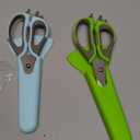 2 Pcs Heavy Duty Kitchen Shears with Magnetic Holder, Multi-function Kitchen Scissors for Food - Come Apart, Rust-Resistant, Magnetic Scissors for Fridge(Green and Blue)