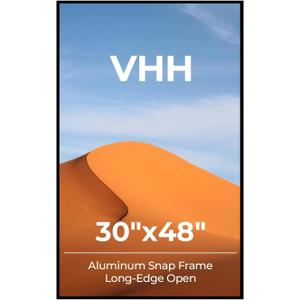 VHH 30x48 Snap Poster Frame,1 Pack,Black Coated Aluminum with Plexiglass, 30x48-1pc