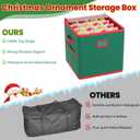 Christmas Ornament Storage Box with Dividers 4 Removable Trays Christmas Storage Container Store Up to 64 Holiday Ornaments 3 Inch Christmas Ball Storage Container Bins for Xmas Decorations (Green)
