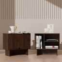 Lab Cosi Nightstand Set of 2,Modular Storage Bedside Table, Also Used as with End Table,Coffee Table,Nightstand with Adjustable Shelf for Living Room, Kitchen,Dining Room Entryway,Bedroom,Walnut