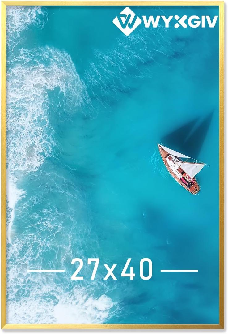 Gold 27x40 Picture Frame Lightweight yet Durable Frame Wall Hanging