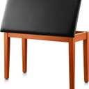 Donner Duet Piano Bench with Storage, Solid Wooden Keyboard Bench Piano Bookcase Stool Chair Seat with High-Density Sponges Padded Cushion, Wood Finish Color, 29.13" L X 13.38" W X 19.40" H