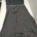 BeryLove Formal Dresses for Women 2026 Wedding Guest with Slit Cocktail Elegant Lace Long Prom Dress (Large, Black Sequin)