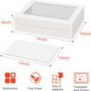 Sudaya 14x10x4 Cake Boxes with Boards, Rectangle Quarter Sheet Cake Boxes, 1/4 Sheet Bakery Box with Window, Disposable Carry Bakery Containers for Cookie, Donuts, Cupcakes, Pie, Wedding, Party