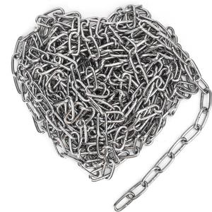 3/16 Inch 304 Stainless Steel Chain, 32.8 Feet Heavy Duty Utility Chain for Hanging, Durable Small Light Duty Chain, Metal Chain for Sites, Warehouses, Camping