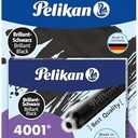 Pelikan 4001 TP/6 Ink Cartridges for Fountain Pens, Brilliant Black, 0.8ml, 12 Pack (330803)
