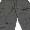 Mylldey Men's Cargo Shorts 3/4 Relaxed Fit Mens Running Shorts 7 Pockets Elastic Waist Cotton Hiking Shorts (Black, L)