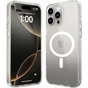 kenke for iPhone 16 Pro Max Case Clear, Anti-Yellowing Compatible with MagSafe Military-Grade Protection Shockproof, Magnetic Phone Bumper Case for iPhone 16 Pro Max 6.9 inch